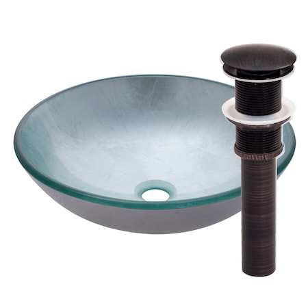 ARGENTO Glass Vessel Bathroom Sink Set, Oil Rubbed Bronze